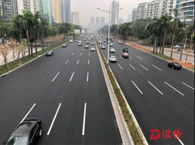 滨河大道路面修缮及交通改善工程完工通车