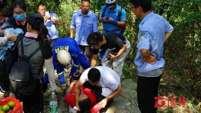警民齐心协力救助被野蜂蛰伤的女游客  
